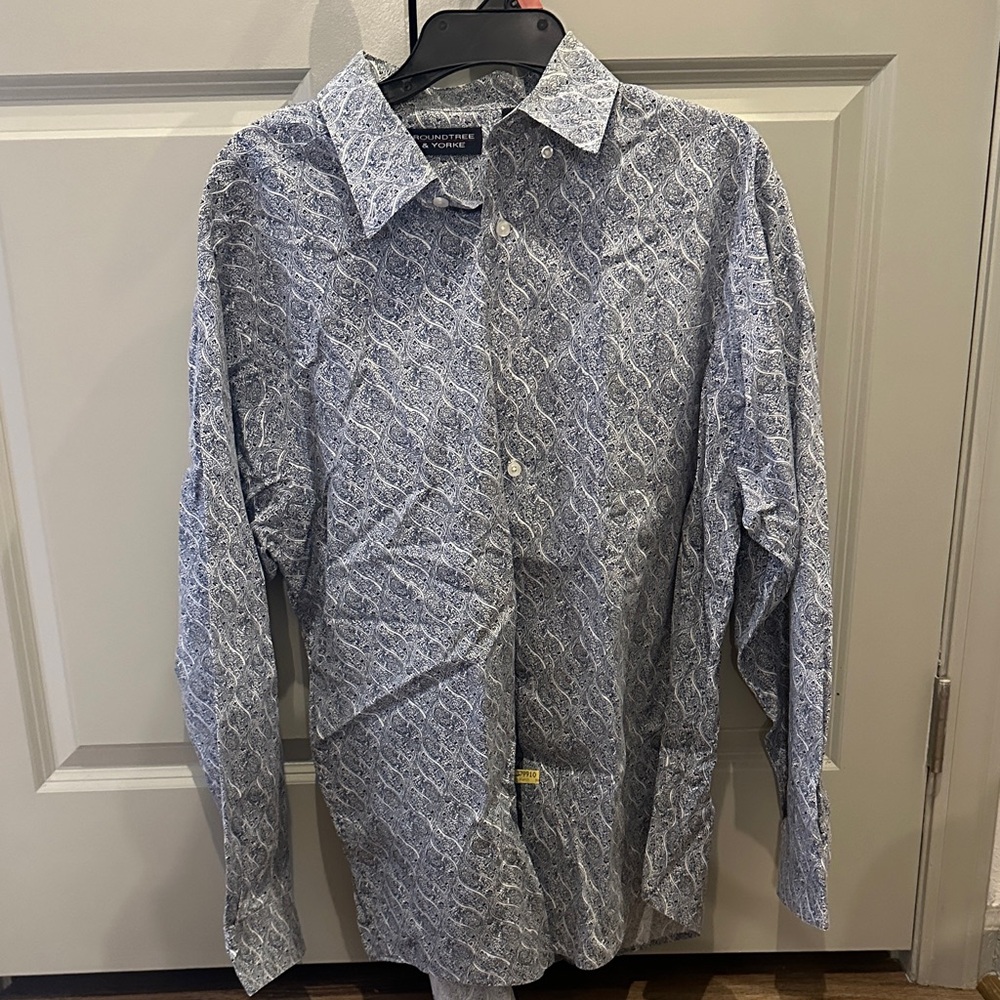 Nordstrom Blue and White Patterned Casual Shirt